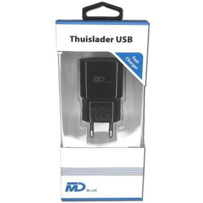 MDB THUISLADER USB 2.1A ZWART - 6000000100070 - MDUSBZW