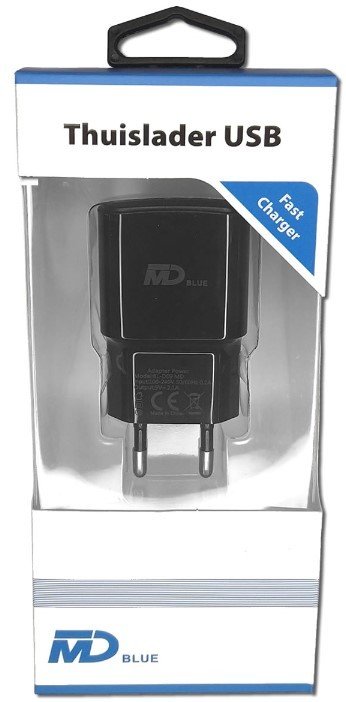 MDB THUISLADER USB 2.1A ZWART - 6000000100070 - MDUSBZW