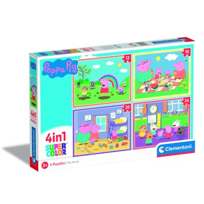 CLEMENTONI PEPPA PIG 4 IN 1 PUZZEL 12, 1 - 603 1516 - 603-1516