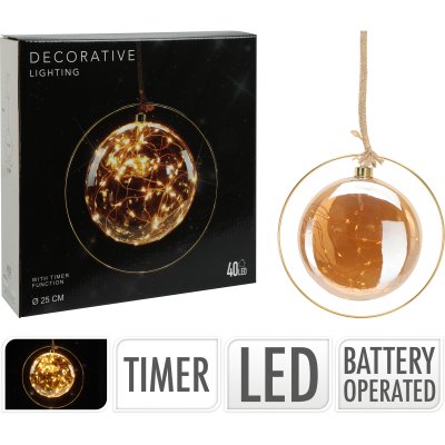 DECO BAL AMBER PLAT GLAS 40 WIRED LEDS - 8720573746922 - ABR715310