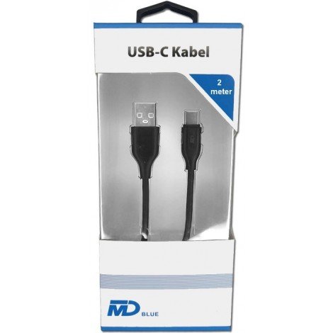 MDB KABEL USB NAAR USB-C 2MTR ZW - Kabel - *0010232947