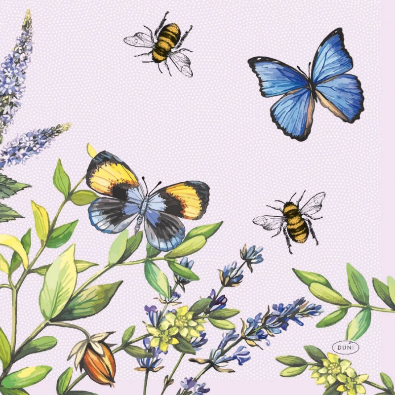 SERVETTEN CHERRY BUTTERFLIES 33X33 CM - 105 7513 - 105-7513