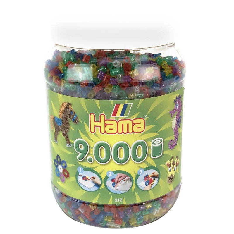 STRIJKKRALEN HAMA IN POT 9000 STUKS GLIT - 267 2544 - 267-2544