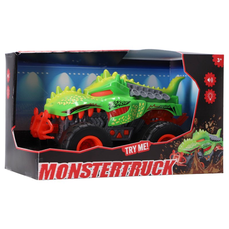 MONSTERTRUCK DINO BLAUW MET LICHT EN GEL - 331 3811 - 331-3811