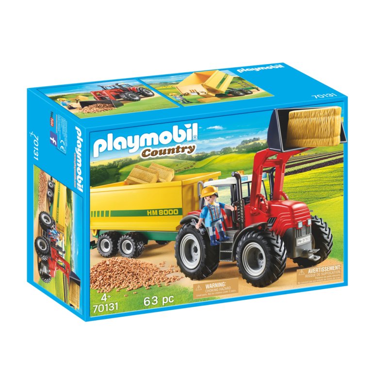 PLAYMOBIL 70131 GROTE TRACTOR +AANHANGER - 437 0131 - 437-0131