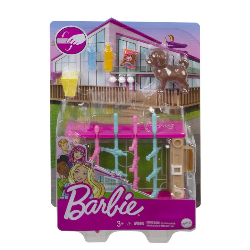 BARBIE MINI PLAYSET VOETBALTAFEL + HOND - 466 7788 - 466-7788