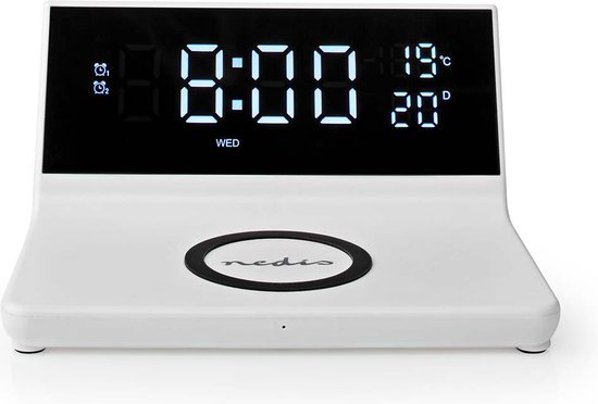 NEDIS DIGITALE WEKKER WIRELESS CHARGE WT - 5412810405657 1 - *0010233924