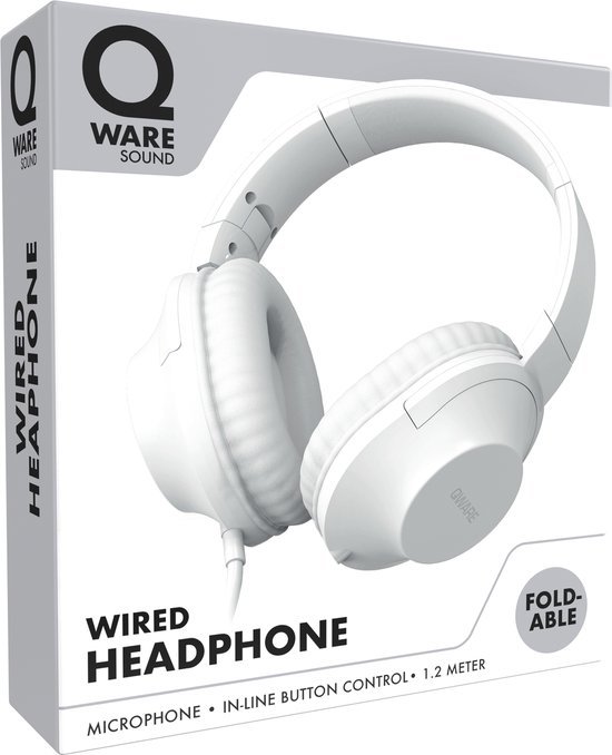 QWARE WIRED HEADPHONE WHITE - 550x678 2 - QWSND-210WH