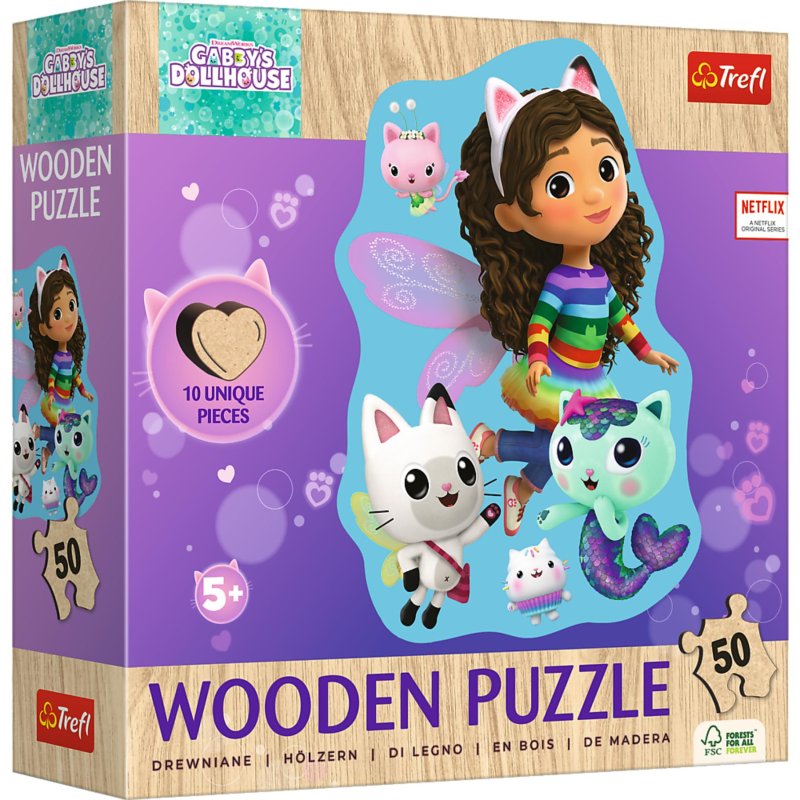 PUZZEL GABBY&apos;S DOLLHOUSE HOUT FIGUUR 50 - 603 0260 - 603-0260