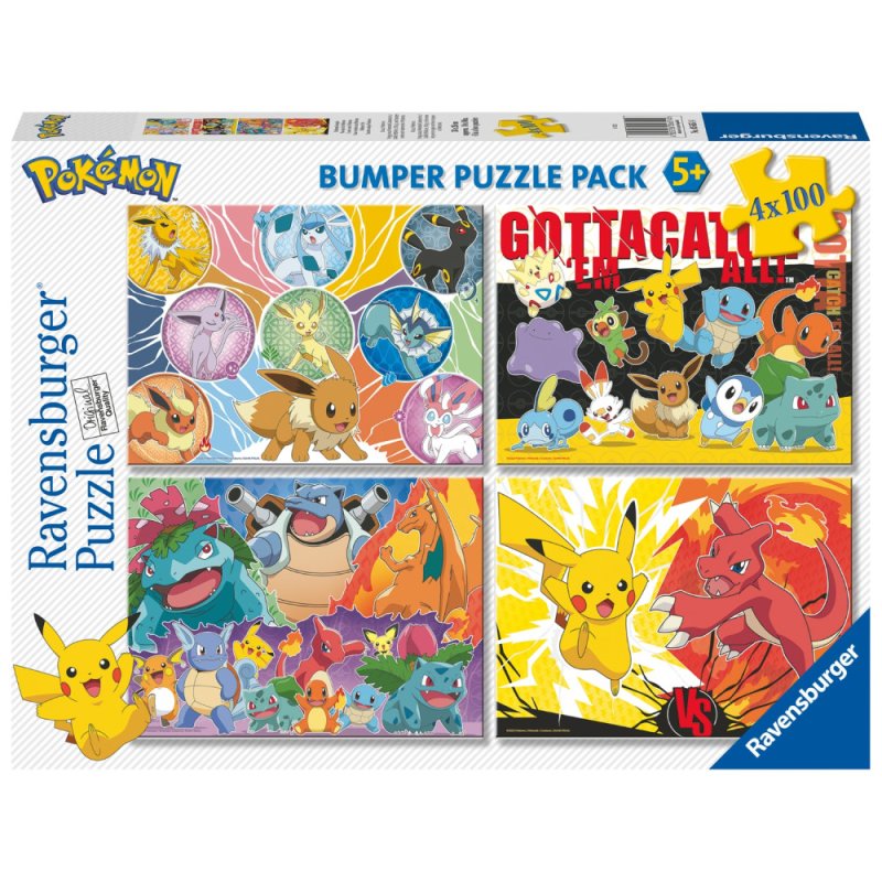 RAVENSBURGER PUZZEL POKEMON 4 IN 1 100 S - 603 6514 - 603-6514