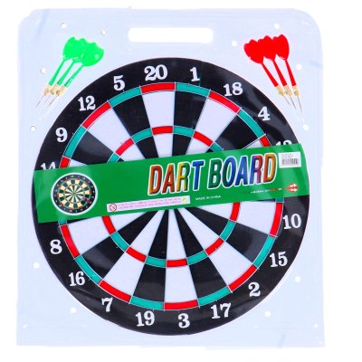 DARTBOARD TWEEZIJDIG MET 6 PIJLEN 37 CM - 616 2028 - 616-2028