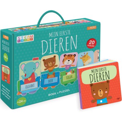 MIJN EERSTE DIEREN PUZZELTREIN + BOEK - 655 1920 - 655-1920