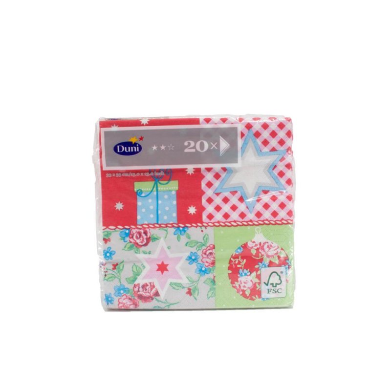 DUNI SERVETTEN PRETTY XMAS 33X33CM 20ST - 7321011618798 - 0019422