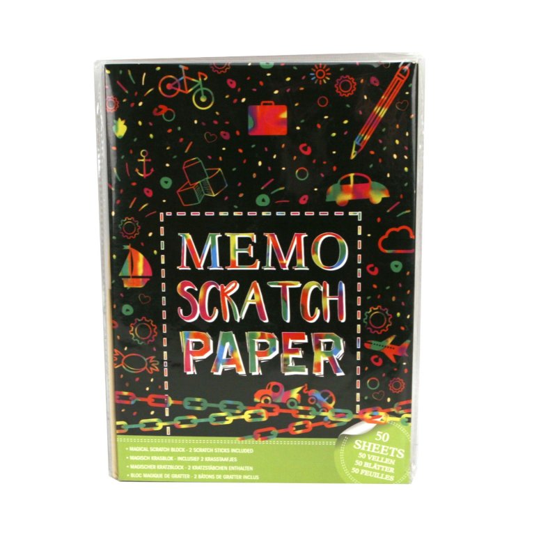 MEMO PAPIER SCRATCH A4 50 VEL+2 PENNEN - 861 0193 - 861-0193