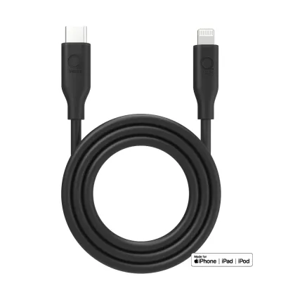 QWARE IPHONE SILICONE USB C -8PINS BLACK - 8718657554150 - QWCB45BL