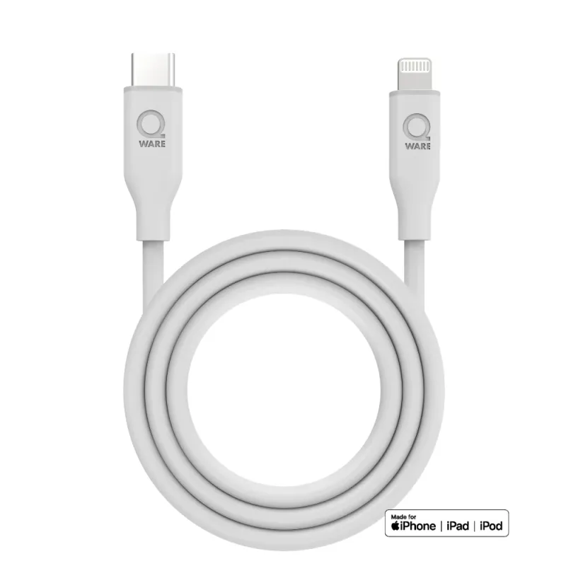 QWARE IPHONE SILICONE USB C -8PINS WHITE - 8718657554167 - QWCB45WH