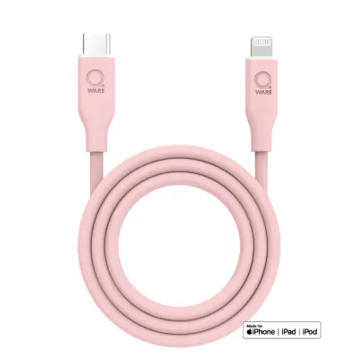 QWARE IPHONE SILICONE USB C - 8PINS PINK - 8718657554181 - QWCB45PK