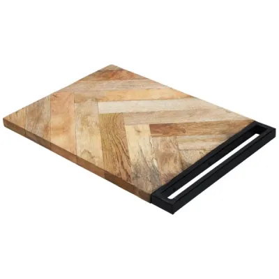 H&amp;S SNIJPLANK HOUT/BLACK STEEL VISGRAAT - 8720573559652 - A53400050