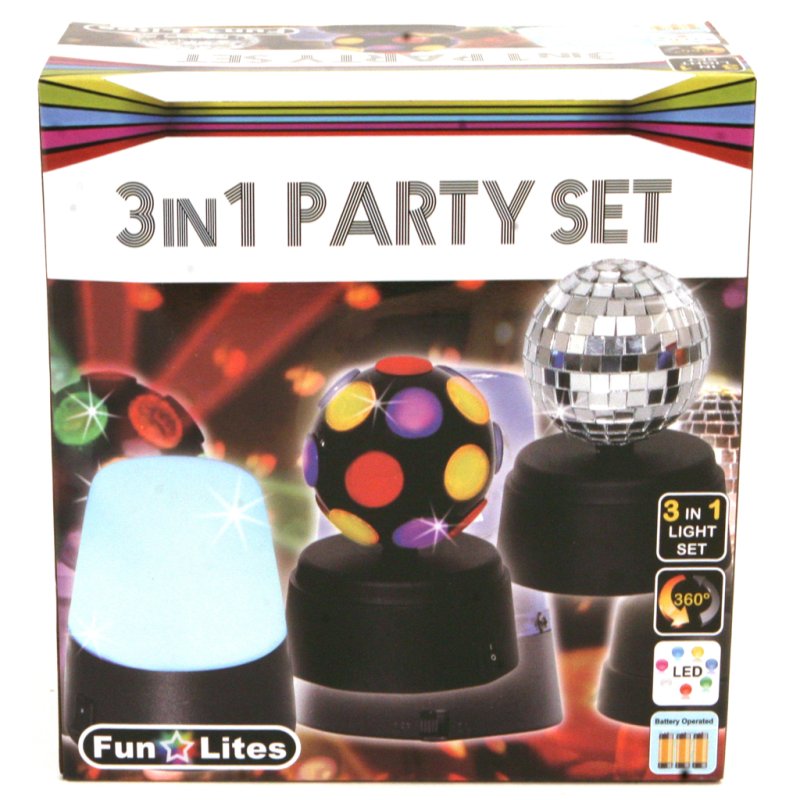 DISCO 3 IN 1 PARTY SET B/O - 904 8200 - 904-8200