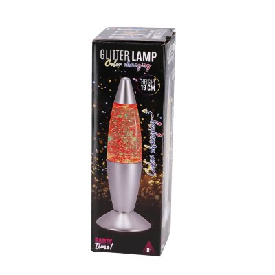 GLITTERLAMP KLEUR VERANDEREND 19 CM - 904 8484 - 904-8484