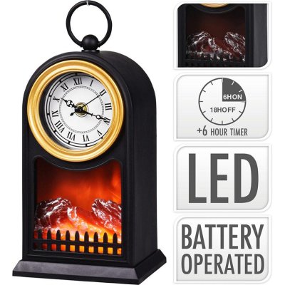 KLOK MET LED OPENHAARD ZWART +TIMER - Ada100330 composition 001 23 01 20  - ADA100330