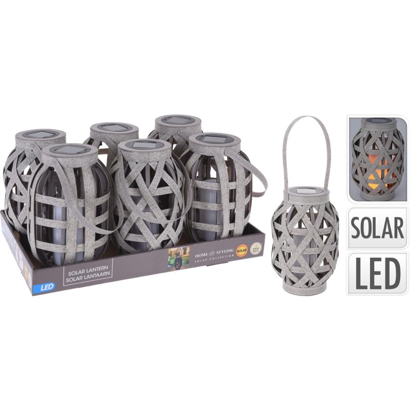 SOLAR LANTAARN GRIJS ROTAN LED - Cx2100070 composition 001 31 07 19  - CX2100070