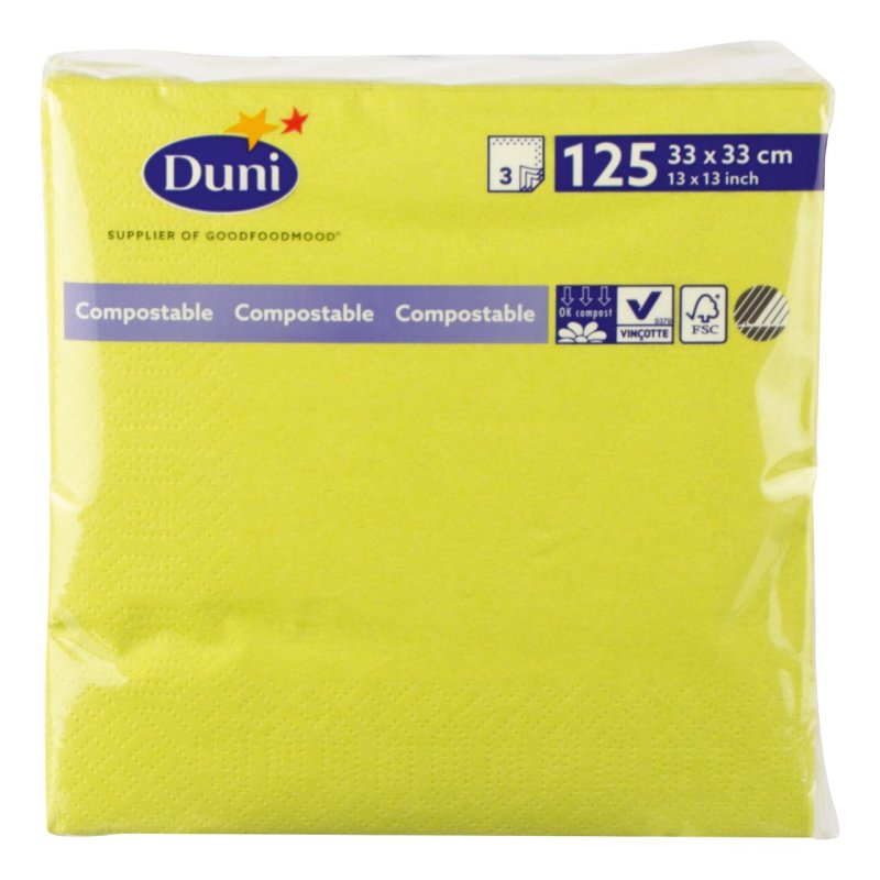 DUNI SERVETTEN YELLOW 3-LAAGS - Large - 0191728